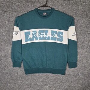 NFL Philadelphia Eagles Crewneck Sweatshirt Mens Medium Green Ultra Game Logo